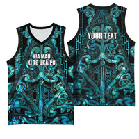 Maori Language Week Personalised Basketball Jersey Kia Mau Ki To Ukaipo Paua Shell Color LT14 - Polynesian Pride