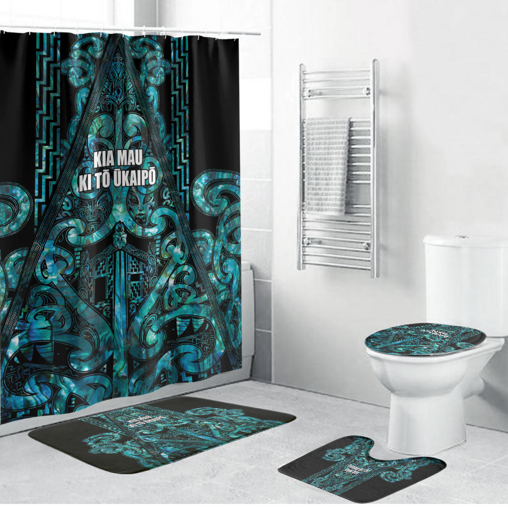 Maori Language Week Bathroom Set Kia Mau Ki To Ukaipo Paua Shell Color