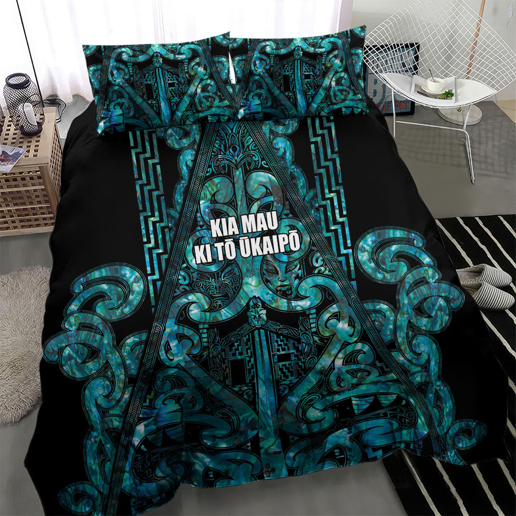Maori Language Week Bedding Set Kia Mau Ki To Ukaipo Paua Shell Color LT14 - Polynesian Pride