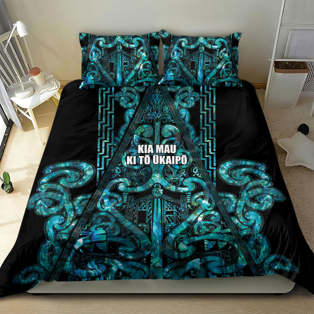 Maori Language Week Bedding Set Kia Mau Ki To Ukaipo Paua Shell Color LT14 - Polynesian Pride