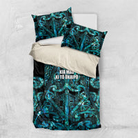 Maori Language Week Bedding Set Kia Mau Ki To Ukaipo Paua Shell Color LT14 US Twin 172cm x 218cm Turquoise - Polynesian Pride