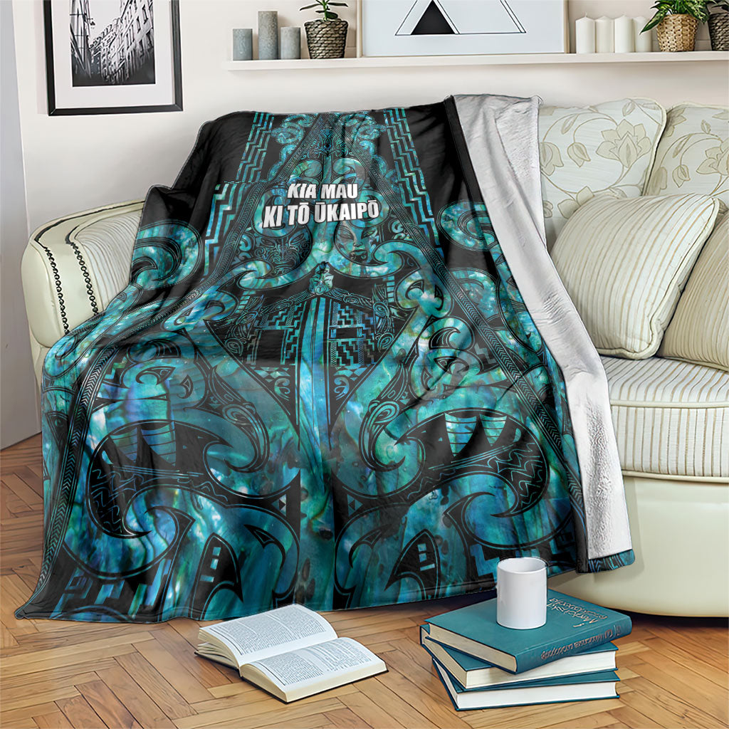 Maori Language Week Blanket Kia Mau Ki To Ukaipo Paua Shell Color LT14 Turquoise - Polynesian Pride