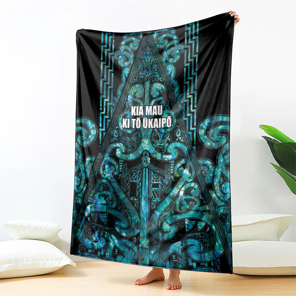 Maori Language Week Blanket Kia Mau Ki To Ukaipo Paua Shell Color LT14 - Polynesian Pride