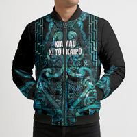 Maori Language Week Personalised Bomber Puffer Jacket Kia Mau Ki To Ukaipo Paua Shell Color LT14 - Polynesian Pride