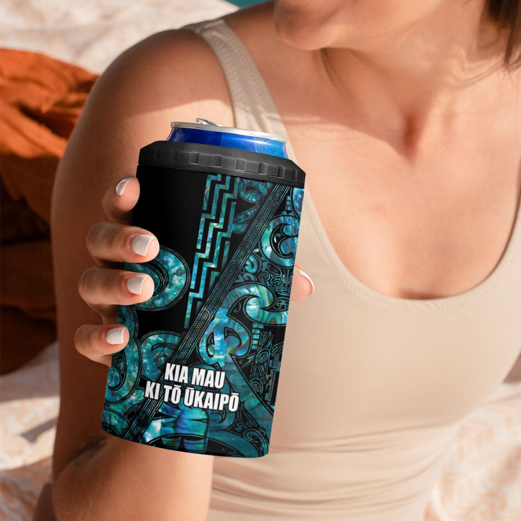Maori Language Week Personalised 4 in 1 Can Cooler Tumbler Kia Mau Ki To Ukaipo Paua Shell Color LT14 - Polynesian Pride