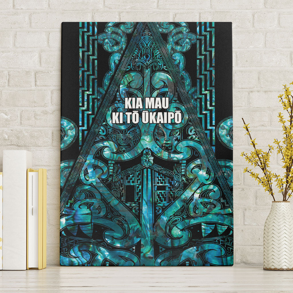 Maori Language Week Canvas Wall Art Kia Mau Ki To Ukaipo Paua Shell Color LT14 Without Frame Turquoise - Polynesian Pride