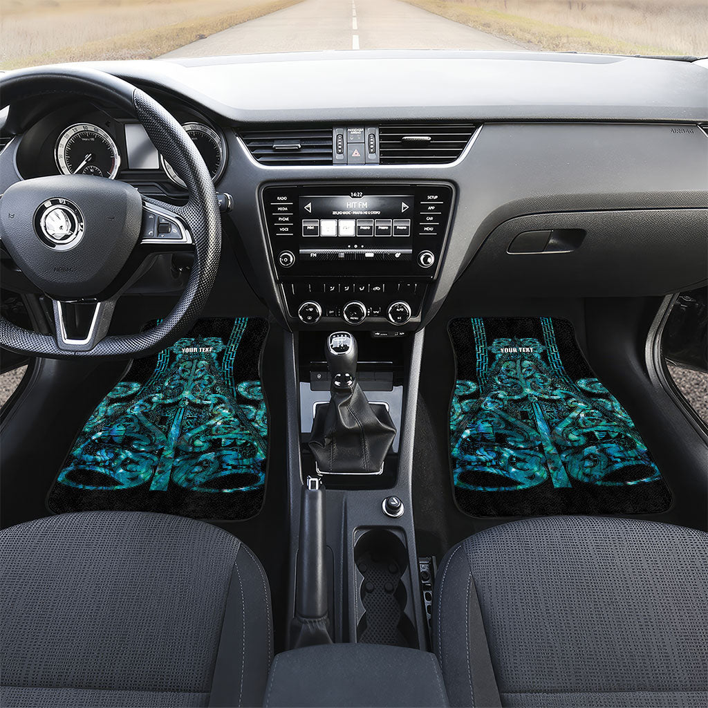 Maori Language Week Personalised Car Mats Kia Mau Ki To Ukaipo Paua Shell Color LT14 Set 2pcs - Front Turquoise - Polynesian Pride