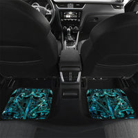 Maori Language Week Personalised Car Mats Kia Mau Ki To Ukaipo Paua Shell Color LT14 Set 2pcs - Back Turquoise - Polynesian Pride