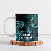 Maori Language Week Personalised Ceramic Mug Kia Mau Ki To Ukaipo Paua Shell Color LT14 Turquoise - Polynesian Pride