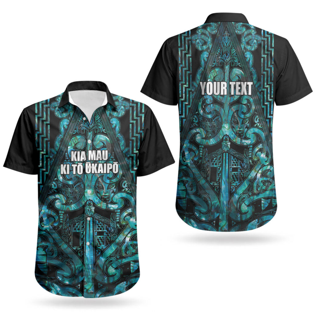 Maori Language Week Personalised Couples Matching Tank Maxi Dress and Hawaiian Shirt Kia Mau Ki To Ukaipo Paua Shell Color LT14 - Polynesian Pride
