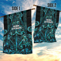 Maori Language Week Garden Flag Kia Mau Ki To Ukaipo Paua Shell Color LT14 - Polynesian Pride