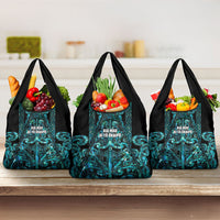 Maori Language Week Grocery Bag Kia Mau Ki To Ukaipo Paua Shell Color LT14 3-pack One Size Turquoise - Polynesian Pride