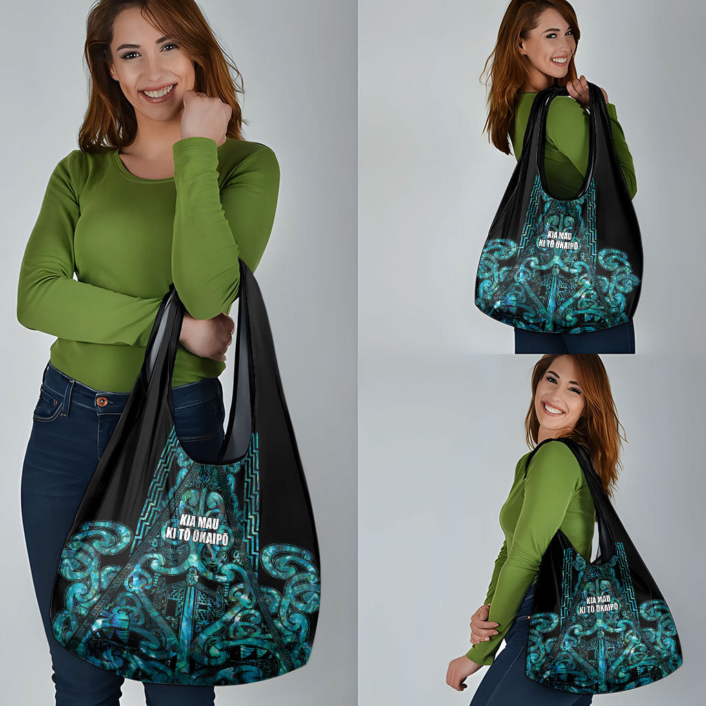 Maori Language Week Grocery Bag Kia Mau Ki To Ukaipo Paua Shell Color LT14 - Polynesian Pride