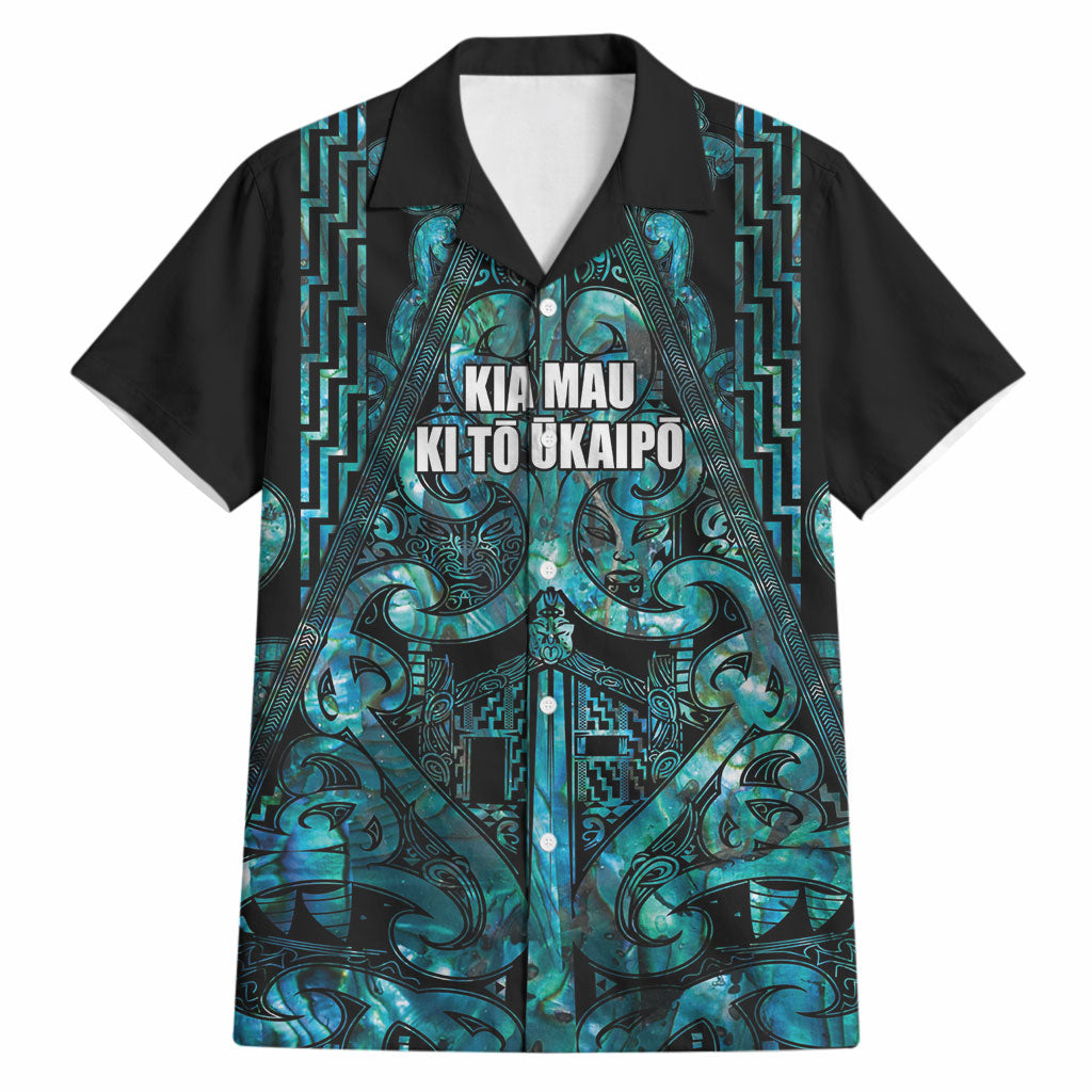 Maori Language Week Personalised Hawaiian Shirt Kia Mau Ki To Ukaipo Paua Shell Color LT14 Turquoise - Polynesian Pride