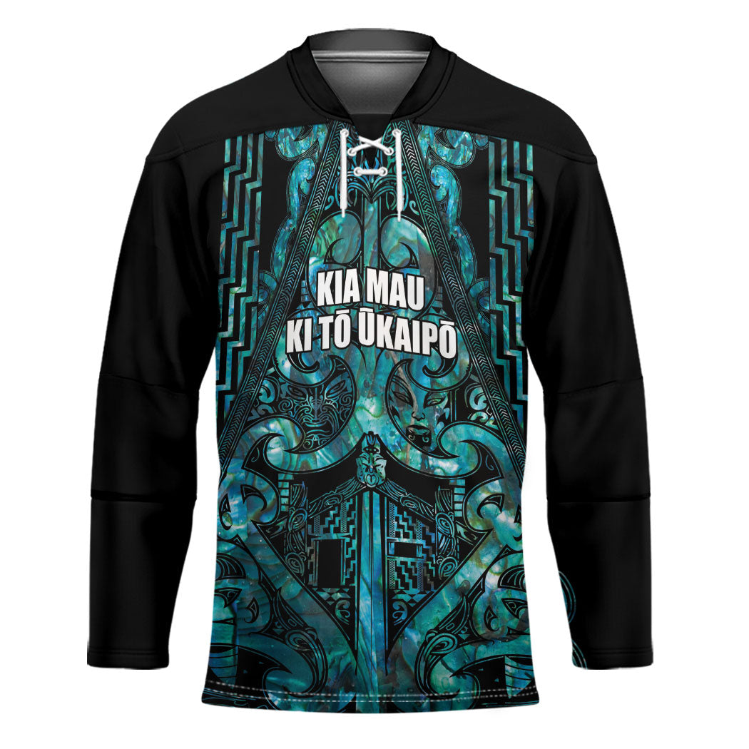 Maori Language Week Personalised Hockey Jersey Kia Mau Ki To Ukaipo Paua Shell Color LT14 Unisex Turquoise - Polynesian Pride