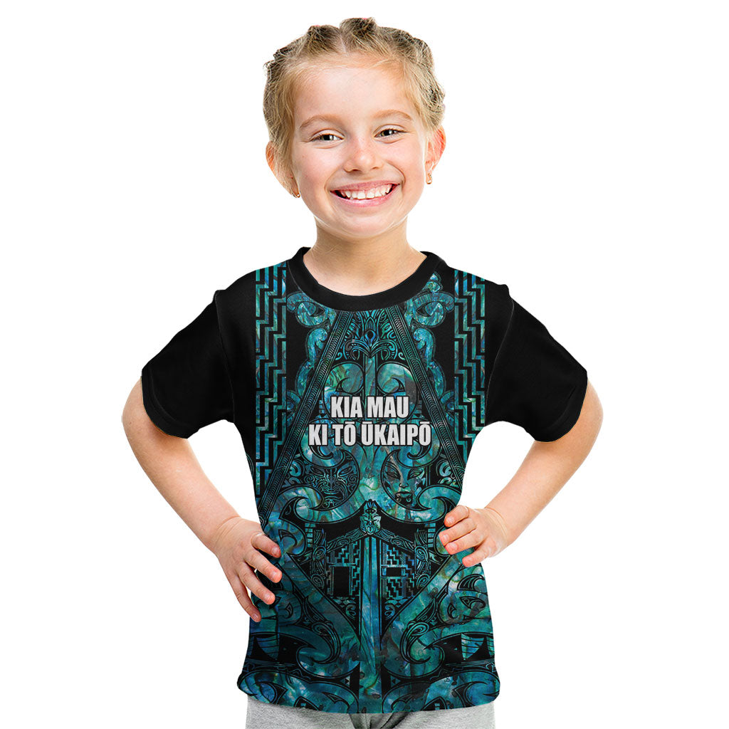 Maori Language Week Personalised Kid T Shirt Kia Mau Ki To Ukaipo Paua Shell Color