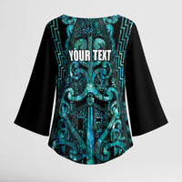 Maori Language Week Personalised Kimono Sleeve Blouse Kia Mau Ki To Ukaipo Paua Shell Color LT14 - Polynesian Pride