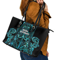 Maori Language Week Leather Tote Bag Kia Mau Ki To Ukaipo Paua Shell Color LT14 - Polynesian Pride
