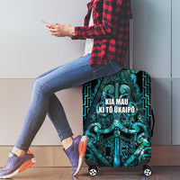 Maori Language Week Luggage Cover Kia Mau Ki To Ukaipo Paua Shell Color LT14 - Polynesian Pride