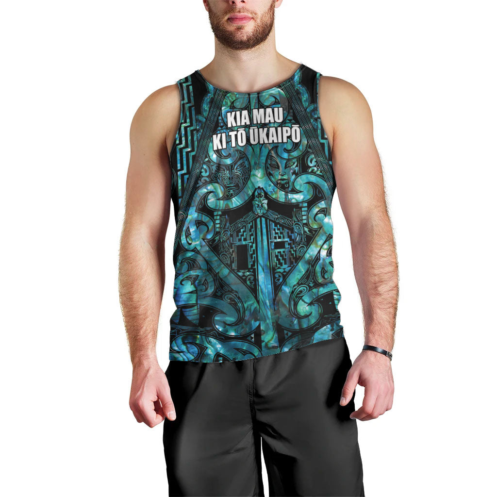 Maori Language Week Personalised Men Tank Top Kia Mau Ki To Ukaipo Paua Shell Color LT14 - Polynesian Pride