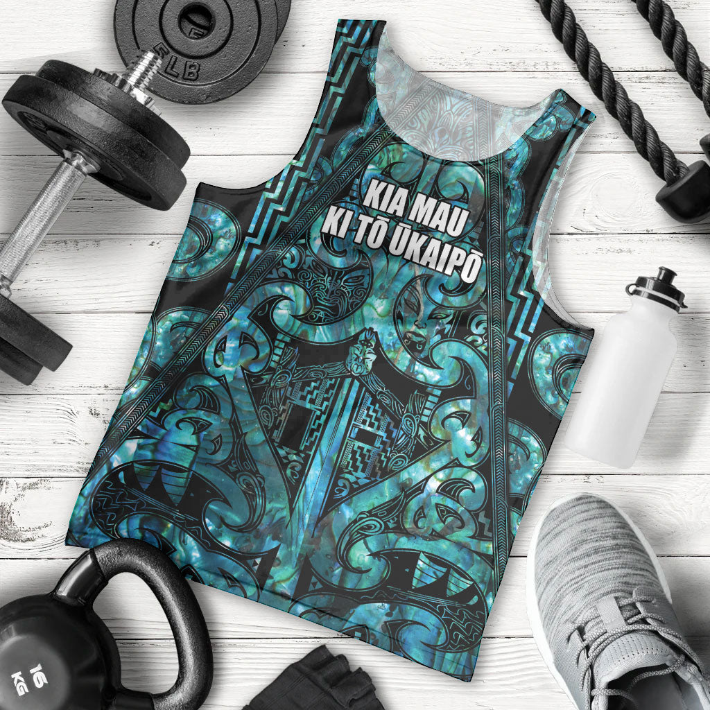 Maori Language Week Personalised Men Tank Top Kia Mau Ki To Ukaipo Paua Shell Color LT14 - Polynesian Pride