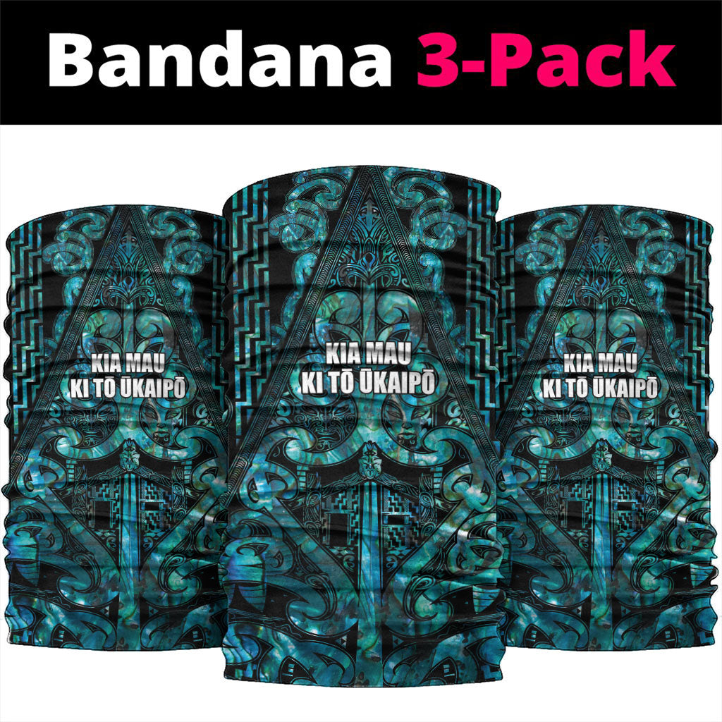 Maori Language Week Neck Gaiter Kia Mau Ki To Ukaipo Paua Shell Color LT14 package One Size: 25*50cm Turquoise - Polynesian Pride