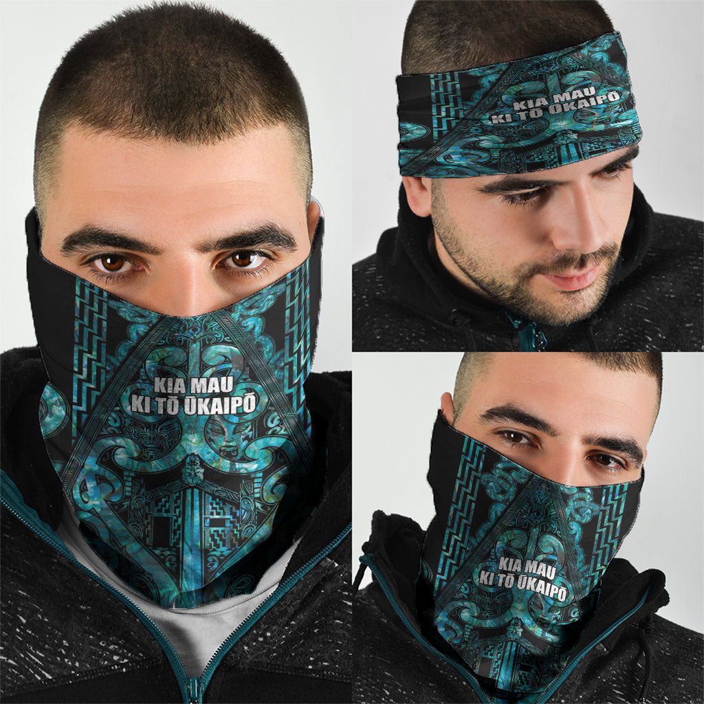 Maori Language Week Neck Gaiter Kia Mau Ki To Ukaipo Paua Shell Color LT14 - Polynesian Pride