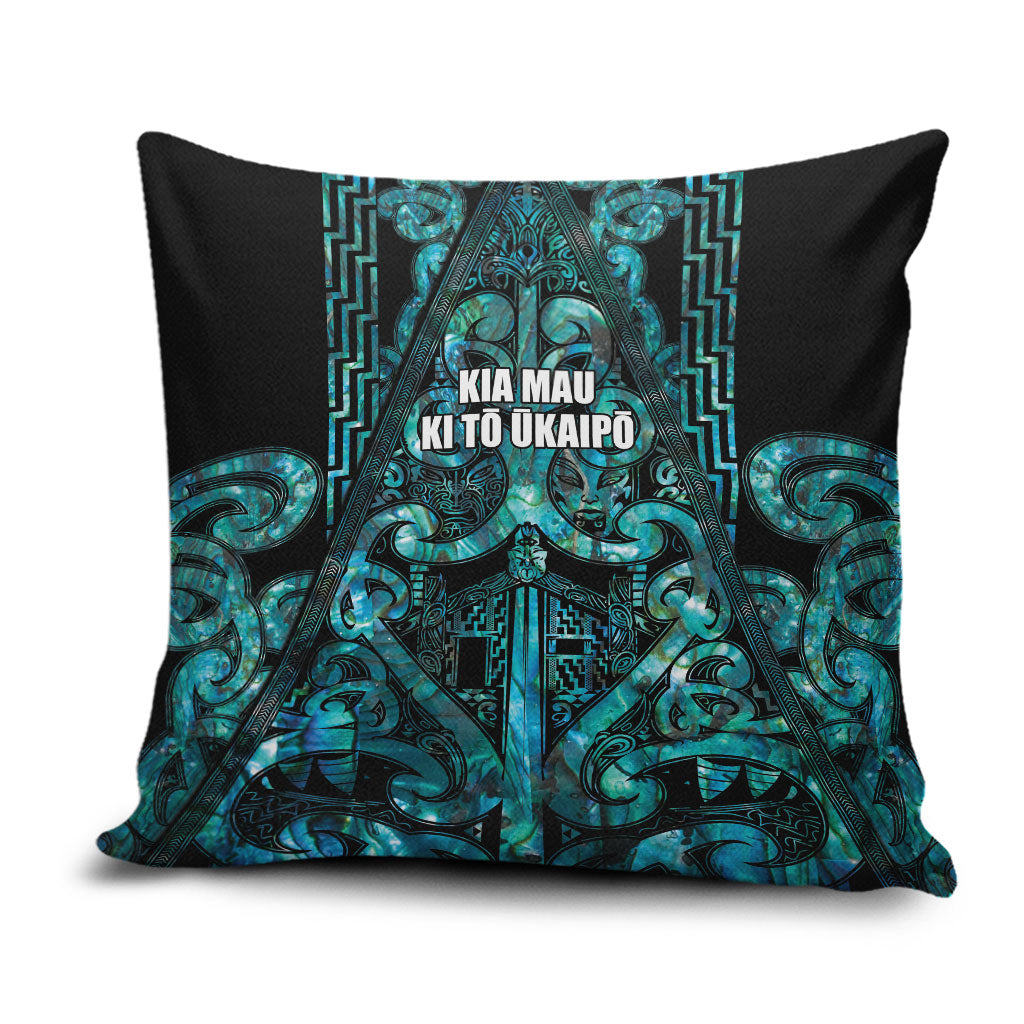 Maori Language Week Pillow Cover Kia Mau Ki To Ukaipo Paua Shell Color LT14 Turquoise - Polynesian Pride