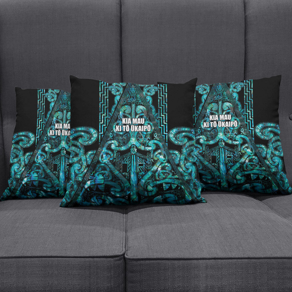 Maori Language Week Pillow Cover Kia Mau Ki To Ukaipo Paua Shell Color LT14 - Polynesian Pride