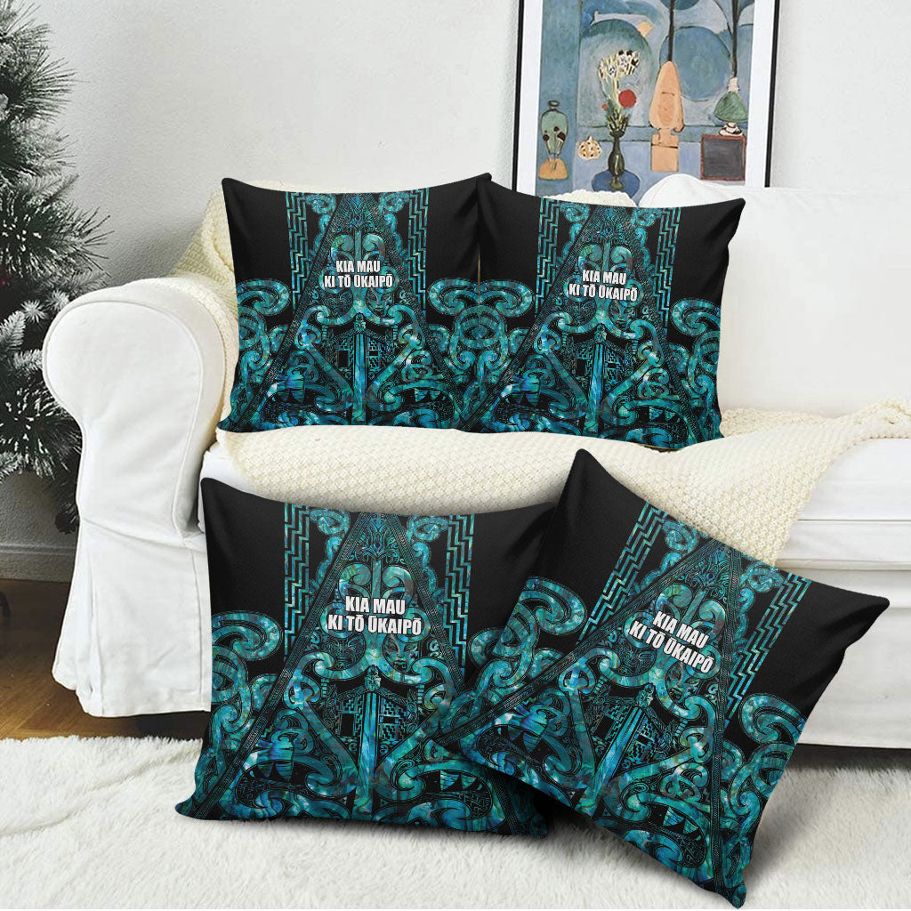 Maori Language Week Pillow Cover Kia Mau Ki To Ukaipo Paua Shell Color LT14 - Polynesian Pride