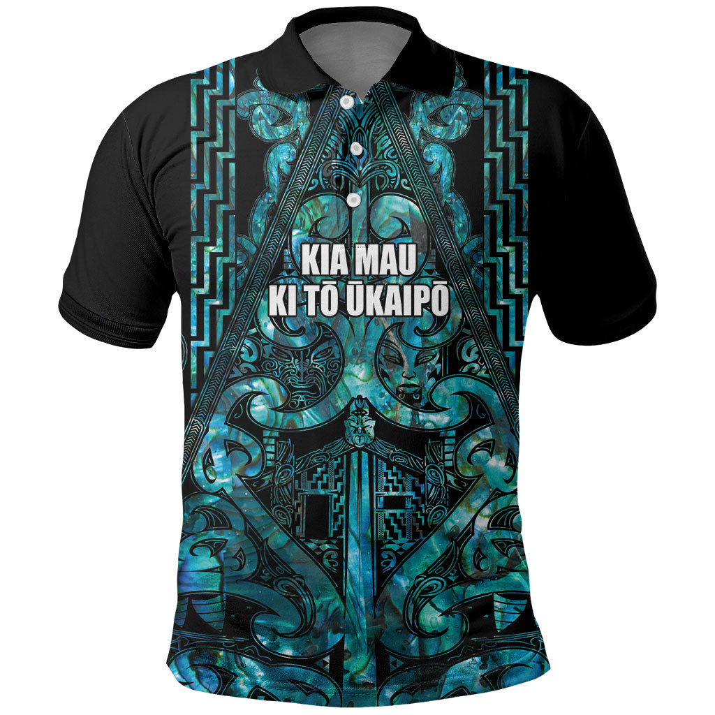 Maori Language Week Personalised Polo Shirt Kia Mau Ki To Ukaipo Paua Shell Color LT14 Turquoise - Polynesian Pride