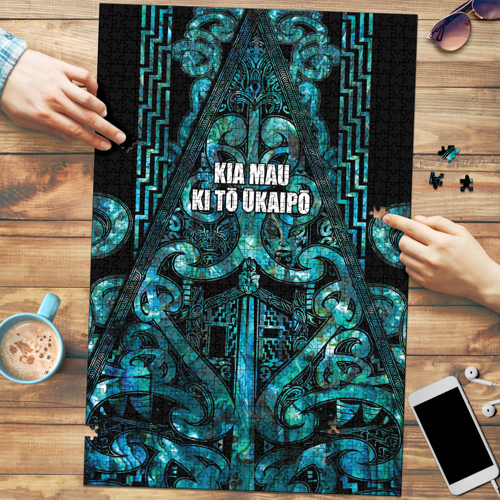 Maori Language Week Puzzle Kia Mau Ki To Ukaipo Paua Shell Color LT14 Turquoise - Polynesian Pride
