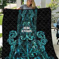 Maori Language Week Quilt Kia Mau Ki To Ukaipo Paua Shell Color LT14 Turquoise - Polynesian Pride