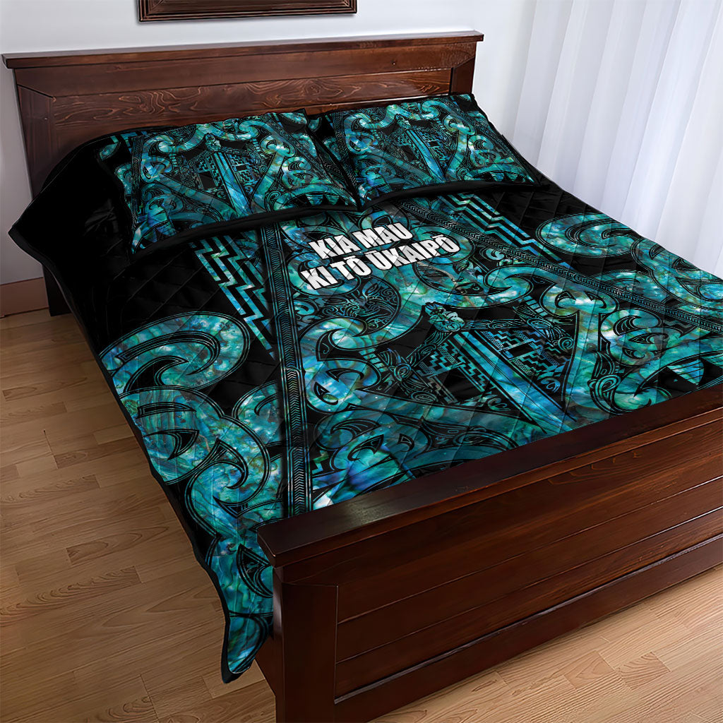 Maori Language Week Quilt Bed Set Kia Mau Ki To Ukaipo Paua Shell Color LT14 - Polynesian Pride