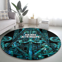 Maori Language Week Round Carpet Kia Mau Ki To Ukaipo Paua Shell Color LT14 - Polynesian Pride