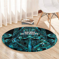Maori Language Week Round Carpet Kia Mau Ki To Ukaipo Paua Shell Color LT14 - Polynesian Pride