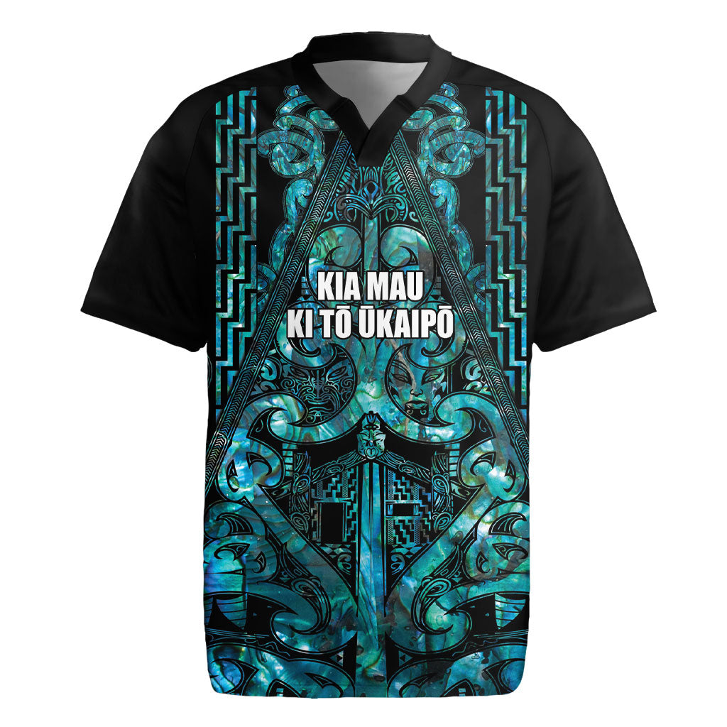 Maori Language Week Personalised Rugby Jersey Kia Mau Ki To Ukaipo Paua Shell Color LT14 Turquoise - Polynesian Pride