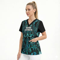 Maori Language Week Personalised Scrub Top Kia Mau Ki To Ukaipo Paua Shell Color LT14 - Polynesian Pride