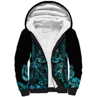 Maori Language Week Personalised Sherpa Hoodie Kia Mau Ki To Ukaipo Paua Shell Color LT14 Unisex Turquoise - Polynesian Pride