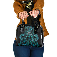 Maori Language Week Shoulder Handbag Kia Mau Ki To Ukaipo Paua Shell Color LT14 One Size Turquoise - Polynesian Pride