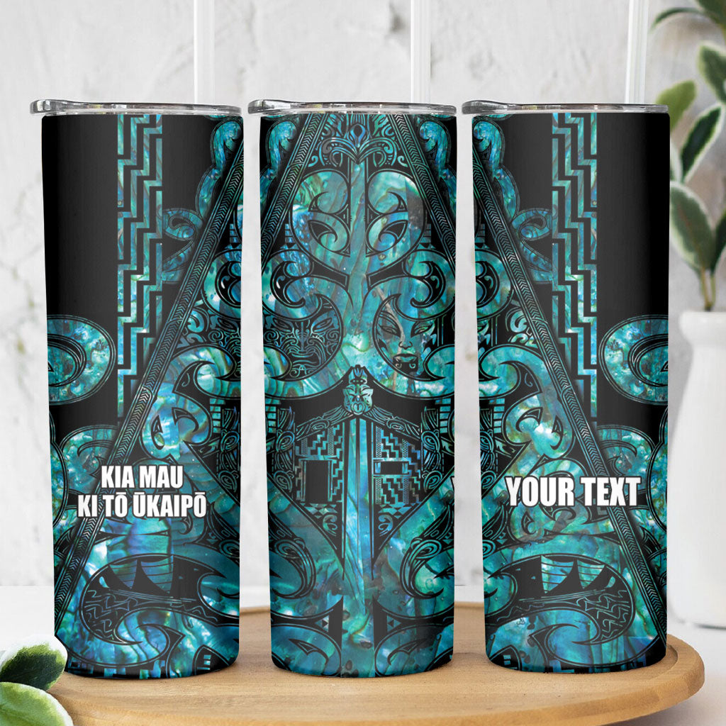 Maori Language Week Personalised Skinny Tumbler Kia Mau Ki To Ukaipo Paua Shell Color LT14 - Polynesian Pride