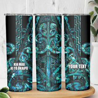 Maori Language Week Personalised Skinny Tumbler Kia Mau Ki To Ukaipo Paua Shell Color LT14 - Polynesian Pride