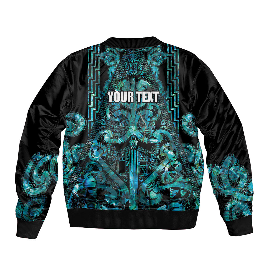 Maori Language Week Personalised Sleeve Zip Bomber Jacket Kia Mau Ki To Ukaipo Paua Shell Color LT14 - Polynesian Pride