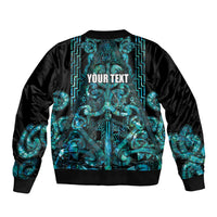 Maori Language Week Personalised Sleeve Zip Bomber Jacket Kia Mau Ki To Ukaipo Paua Shell Color LT14 - Polynesian Pride