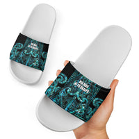 Maori Language Week Slide Sandals Kia Mau Ki To Ukaipo Paua Shell Color LT14 - Polynesian Pride