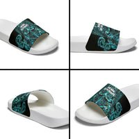 Maori Language Week Slide Sandals Kia Mau Ki To Ukaipo Paua Shell Color LT14 - Polynesian Pride