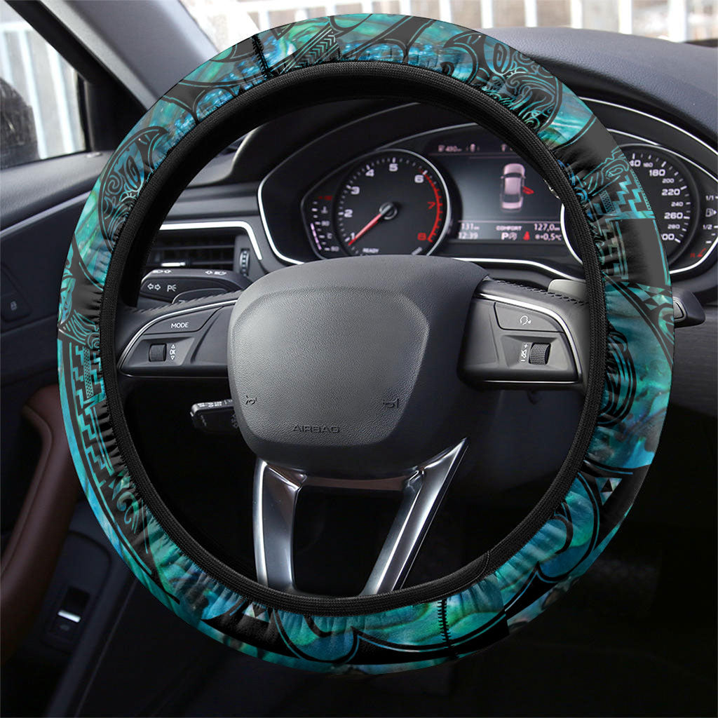 Maori Language Week Steering Wheel Cover Kia Mau Ki To Ukaipo Paua Shell Color LT14 - Polynesian Pride