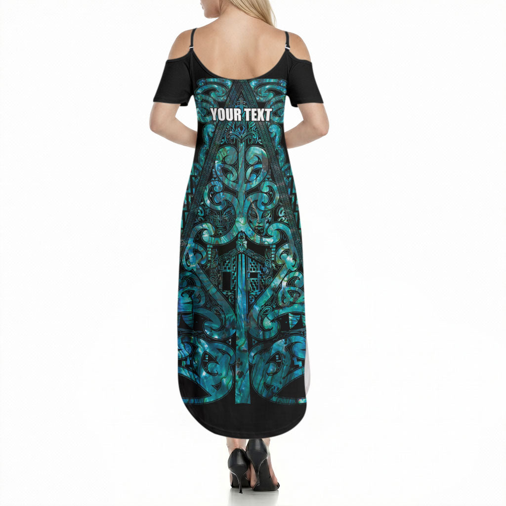 Maori Language Week Personalised Summer Maxi Dress Kia Mau Ki To Ukaipo Paua Shell Color LT14 - Polynesian Pride