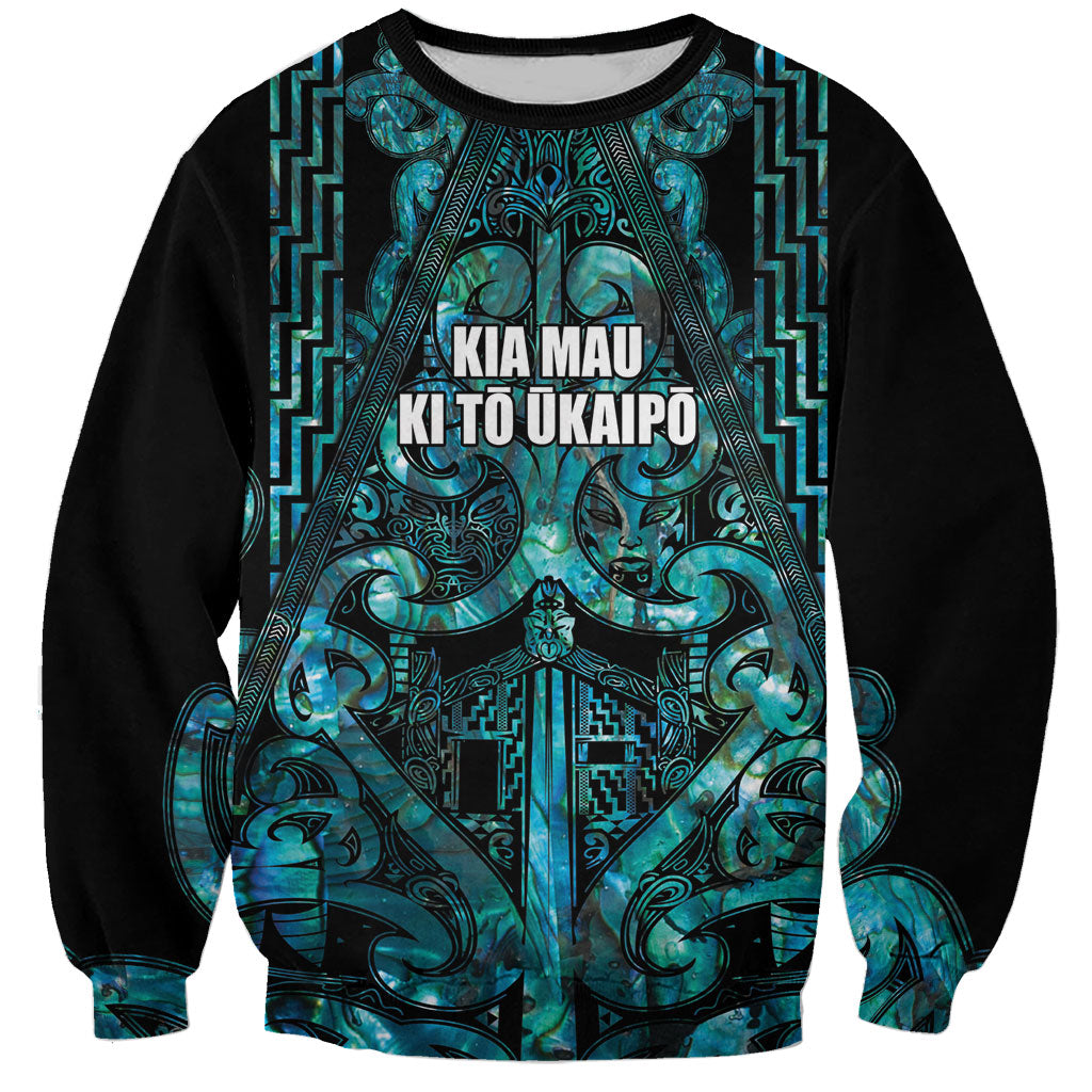 Maori Language Week Personalised Sweatshirt Kia Mau Ki To Ukaipo Paua Shell Color LT14 Unisex Turquoise - Polynesian Pride