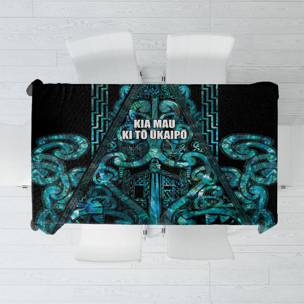 Maori Language Week Tablecloth Kia Mau Ki To Ukaipo Paua Shell Color LT14 Turquoise - Polynesian Pride